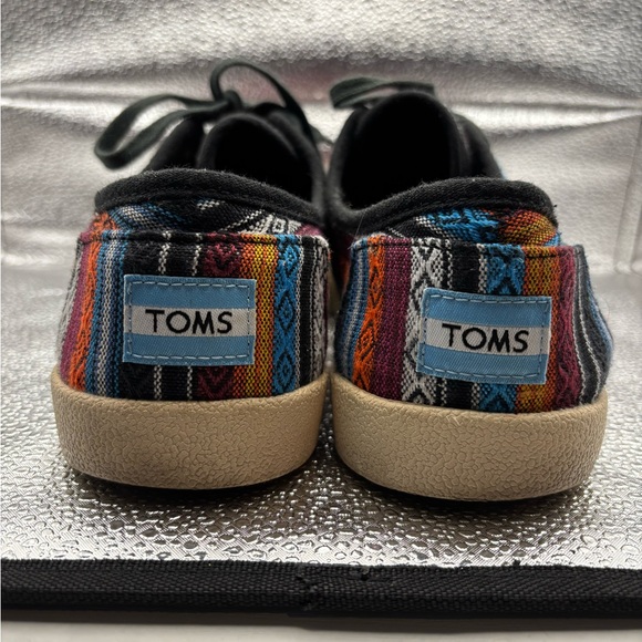 Toms Multicolor Aztec Woven Lace Up Flat Sneaker Shoes Mens Size 8 - Picture 5 of 8